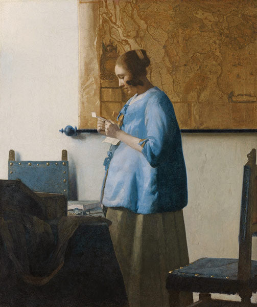 A Mulher de Azul Lendo uma Carta – Johannes Vermeer Johannes Vermeer Artemis Reproduction