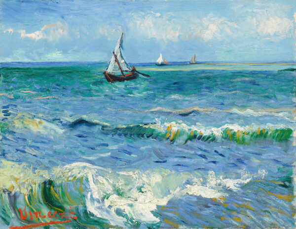 O mar em Saintes-Maries de la Mer – Van Gogh Quadros Populares Artemis Reproduction