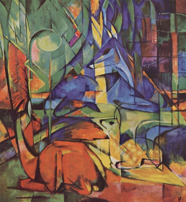 Cervo na Floresta II – Franz Marc Franz Marc Artemis Reproduction