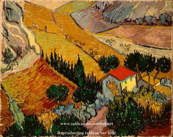 Paisagem com uma casa e um lavrador – Van Gogh Vincent Van Gogh Artemis Reproduction