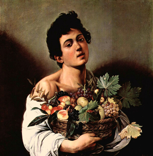 Garçom com uma cesta de frutas – Caravaggio Caravaggio Artemis Reproduction