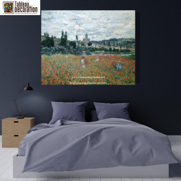 Campo de papoulas perto de Vétheuil – Pintura de Monet Claude Monet Artemis Reproduction 3