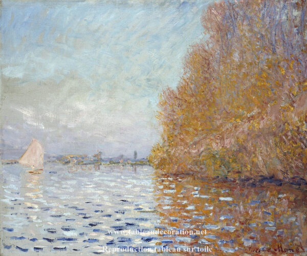 O Lago de Argenteuil com um Veleiro – Pintura de Monet Claude Monet Artemis Reproduction