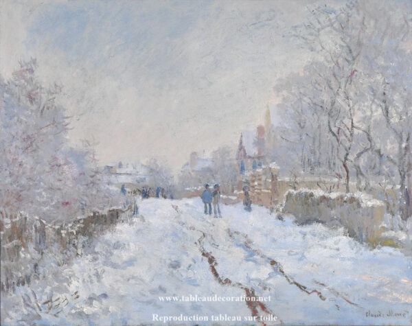 Rua sob a Neve, Argenteuil – Pintura Neve de Monet Claude Monet Artemis Reproduction