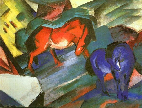 Cavalos vermelhos e azuis – Franz Marc Franz Marc Artemis Reproduction