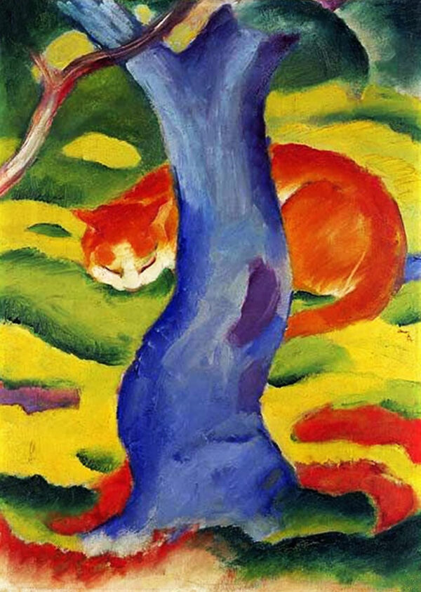 Gato atrás de uma árvore – Franz Marc Franz Marc Artemis Reproduction