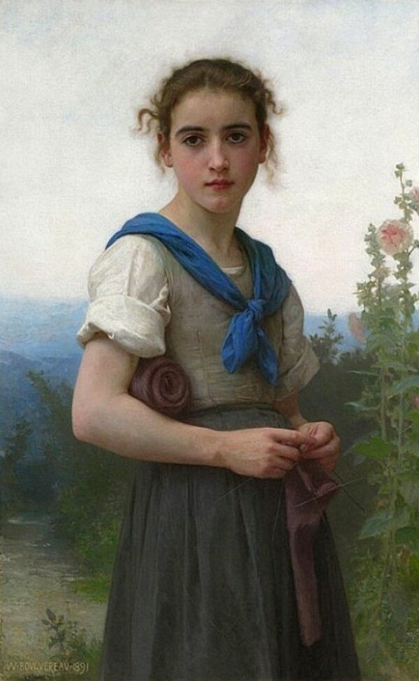 A pequena tricoteuse, 1891 – William Bouguereau William Bouguereau Artemis Reproduction