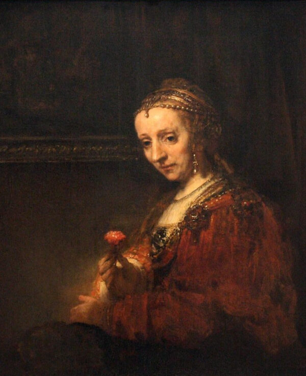 Mulher com o cravo – Rembrandt van Rijn Rembrandt van Rijn Artemis Reproduction