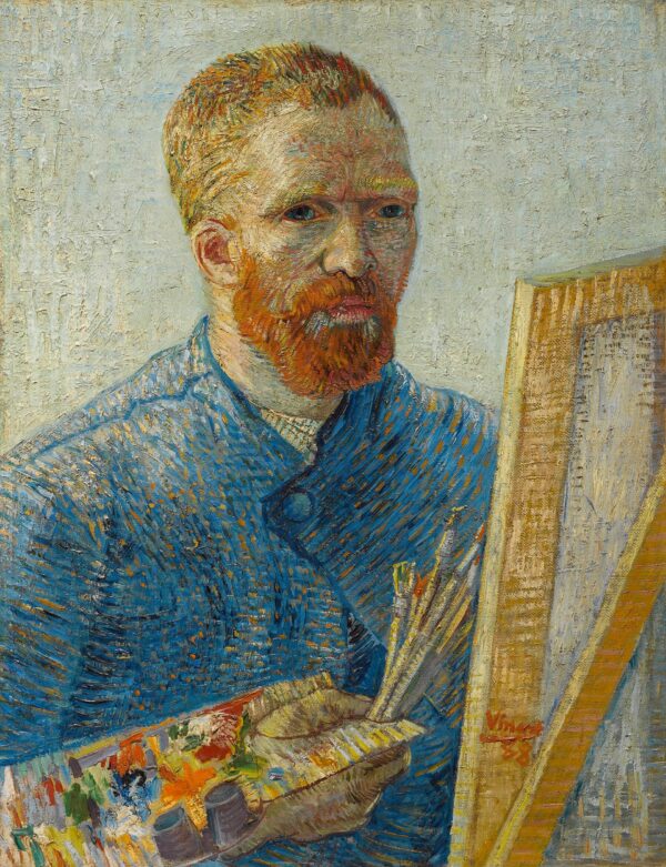 Autorretrato com cavalete – Van Gogh Série de autorretratos de Vincent van Gogh Artemis Reproduction