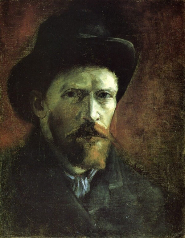 Autorretrato com um chapéu de feltro escuro – Van Gogh Série de autorretratos de Vincent van Gogh Artemis Reproduction