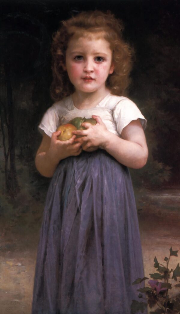 Menina pequena segurando maçãs na mão – William Bouguereau William Bouguereau Artemis Reproduction