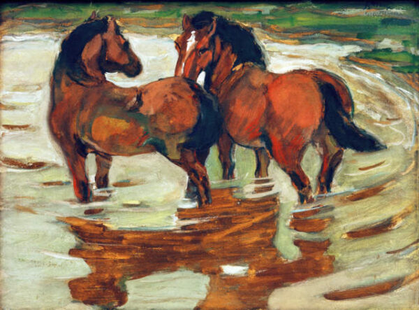 Dois cavalos na superabundância – Franz Marc Franz Marc Artemis Reproduction