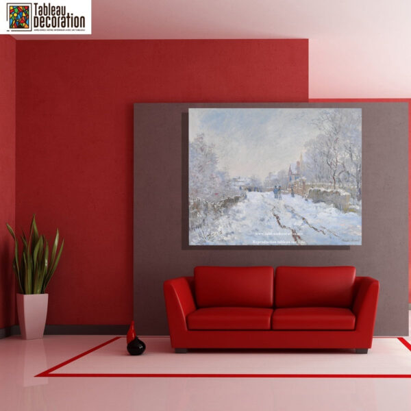 Rua sob a Neve, Argenteuil – Pintura Neve de Monet Claude Monet Artemis Reproduction 6