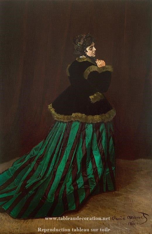 A Mulher de Vestido Verde – Claude Monet Claude Monet Artemis Reproduction