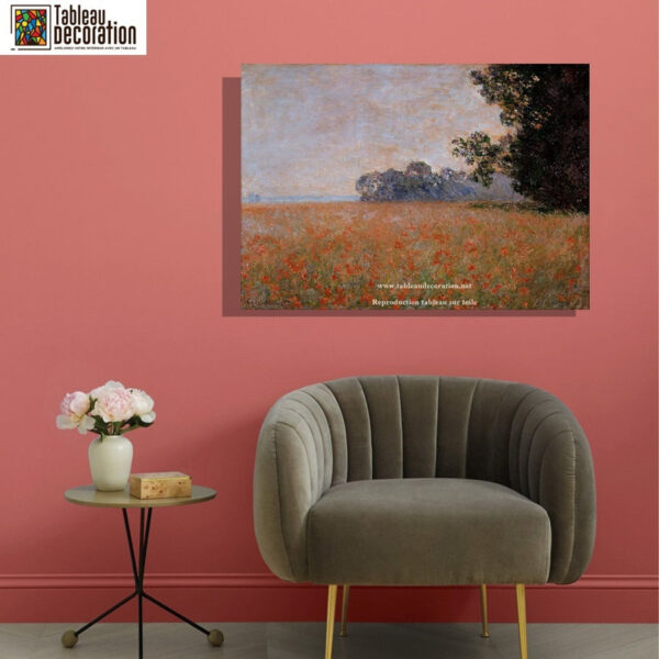 Campo de aveia com papoulas – Pintura de Monet Claude Monet Artemis Reproduction 4