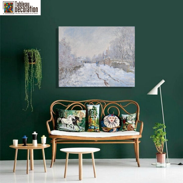 Rua sob a Neve, Argenteuil – Pintura Neve de Monet Claude Monet Artemis Reproduction 5