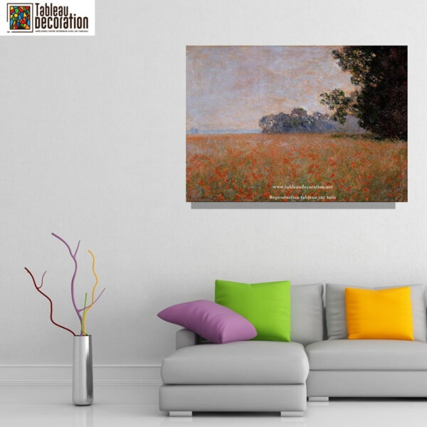 Campo de aveia com papoulas – Pintura de Monet Claude Monet Artemis Reproduction 2