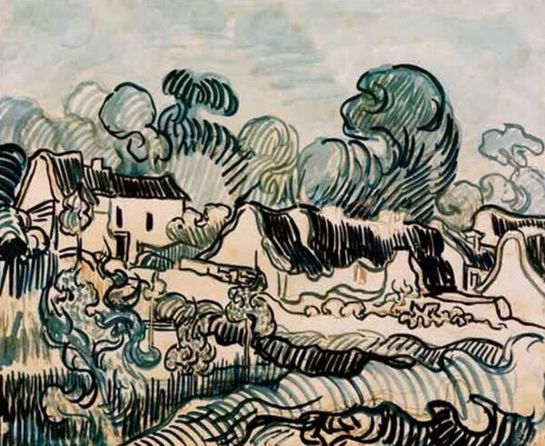 Paisagem e chalés – Van Gogh Vincent Van Gogh Artemis Reproduction