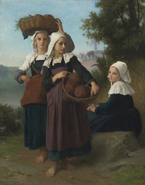 Meninas de Fouesnant voltando do mercado – William Bouguereau William Bouguereau Artemis Reproduction