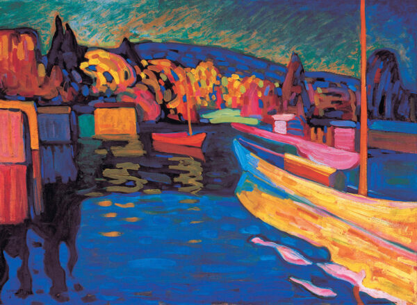 Paisagem de outono com barcos – Vassily Kandinsky Wassily Kandinsky Artemis Reproduction