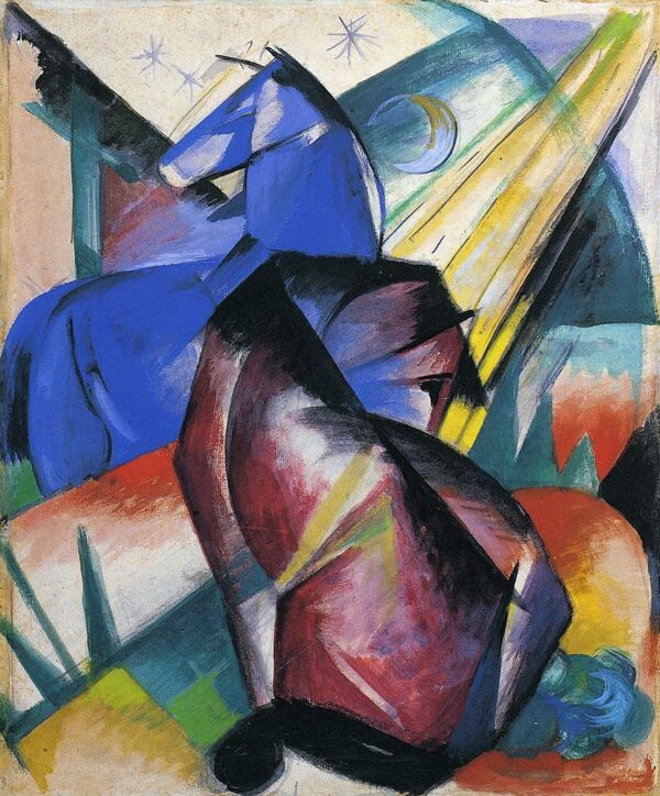 Duas cavalos, vermelho e azul – Franz Marc Franz Marc Artemis Reproduction