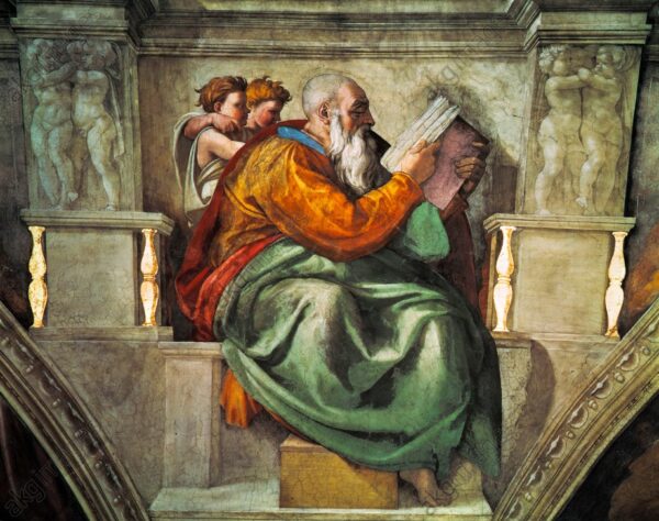 Profeta Zacarias, detalhe da Capela Sistina – Michelangelo Miguel Ângelo Artemis Reproduction