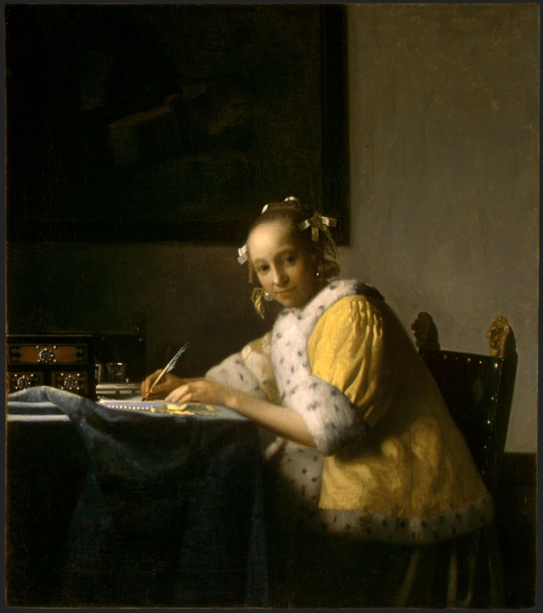 Jovem mulher escrevendo uma carta – Johannes Vermeer Johannes Vermeer Artemis Reproduction