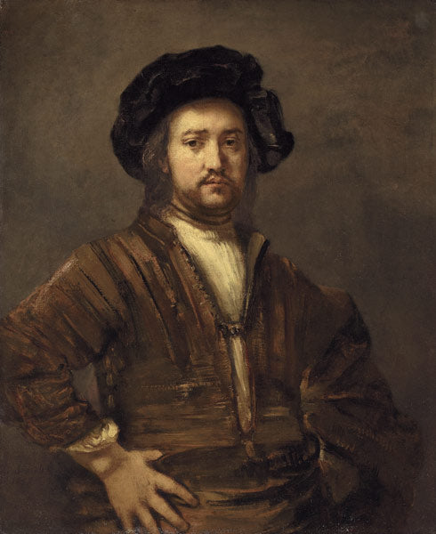 Retrato de um homem com os braços apoiados ao lado – Rembrandt van Rijn Rembrandt van Rijn Artemis Reproduction