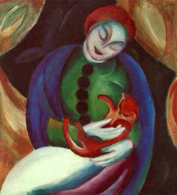 Menina com Gato II – Franz Marc Franz Marc Artemis Reproduction