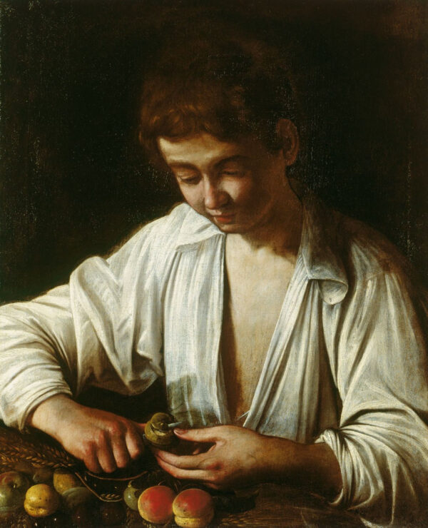 Garçom descascando uma fruta c.1593 – Caravaggio Caravaggio Artemis Reproduction