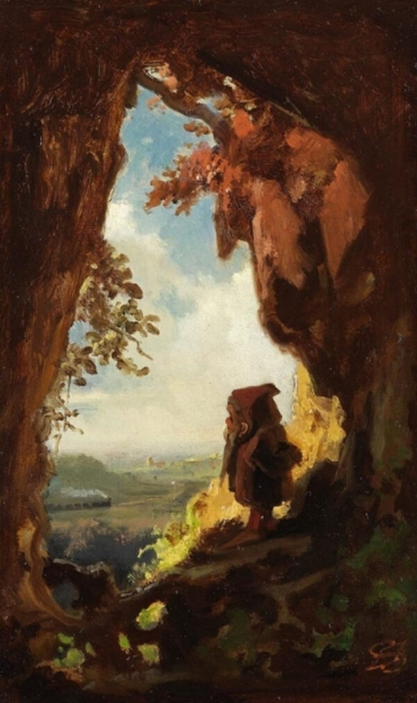 Gnome observando o trem – Carl Spitzweg Carl Spitzweg Artemis Reproduction