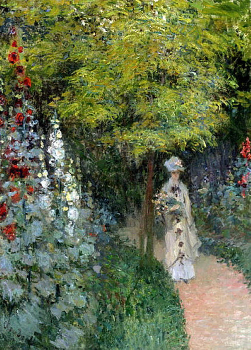 O jardim, as rosas-trémières, 1877 – Claude Monet Claude Monet Artemis Reproduction