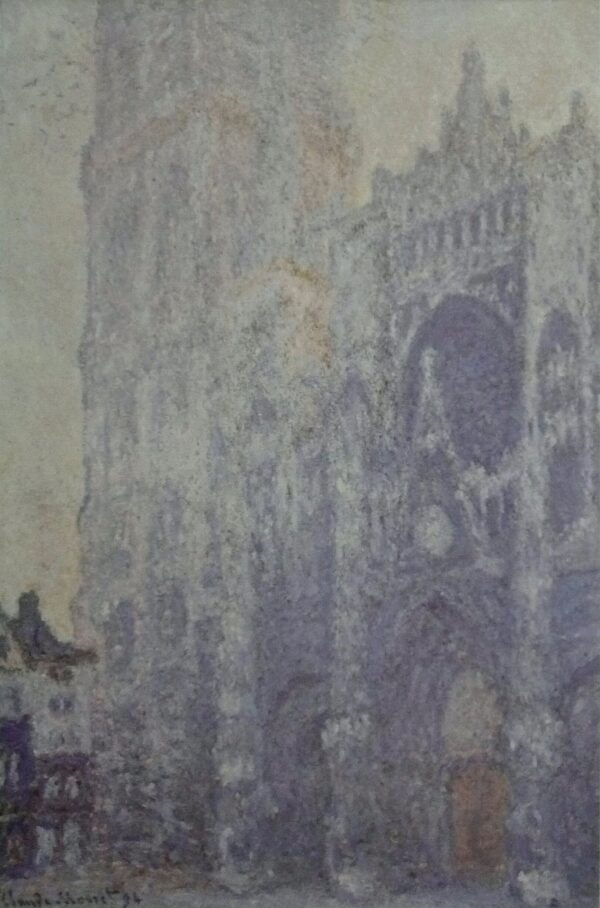 A Catedral de Rouen. O portal e a torre Saint-Romain, efeito da manhã; harmonia branca (W1346) – Claude Monet Claude Monet Artemis Reproduction