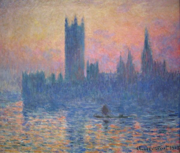 O Parlamento de Londres, sol poente (W 1598) – Claude Monet Claude Monet Artemis Reproduction