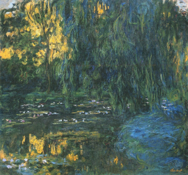 Vista do lago com ninfeias e salgueiro – Claude Monet “Os Nenúfares” de Claude Monet Artemis Reproduction