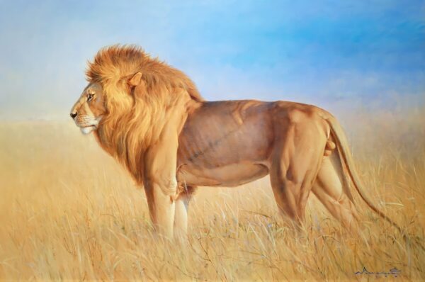 Leão na savana – 180 x 130 cm Galeria de Arte Artemis Reproduction