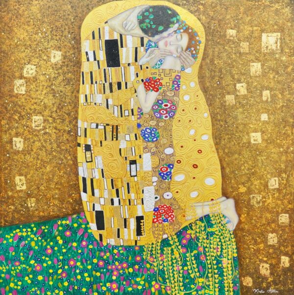 O beijo (Gustav Klimt) – Reprodução em estoque – 200 x 200 cm Galeria de Arte Artemis Reproduction