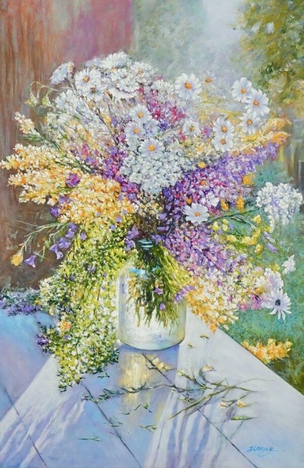 Flores em um vaso transparente – 60 x 90 cm Galeria de Arte Artemis Reproduction