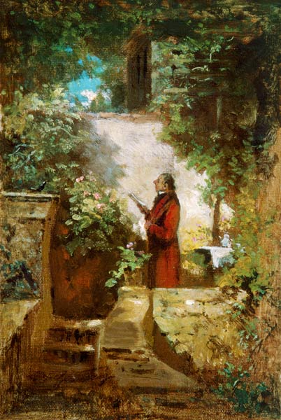 O leitor de jornais no jardim da casa – Carl Spitzweg Carl Spitzweg Artemis Reproduction