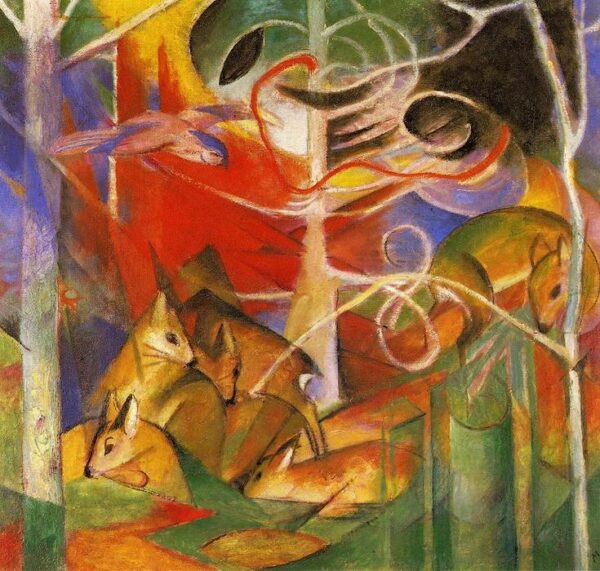 Cervos na Floresta I – Franz Marc Franz Marc Artemis Reproduction