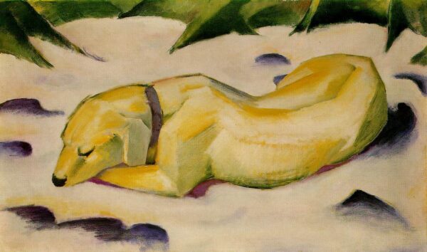 Cão deitado na neve – Franz Marc Franz Marc Artemis Reproduction