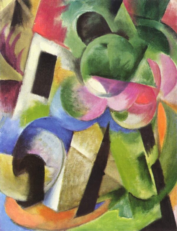 Casa com árvores – Franz Marc Franz Marc Artemis Reproduction