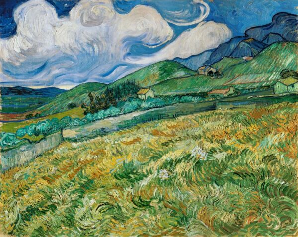 Paisagem de montanha atrás do hospital Saint-Paul – Van Gogh Vincent Van Gogh Artemis Reproduction