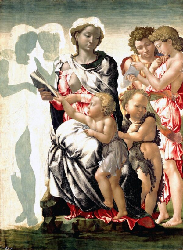 Virgem com o Menino e São João, por volta de 1495 – Michelangelo Miguel Ângelo Artemis Reproduction