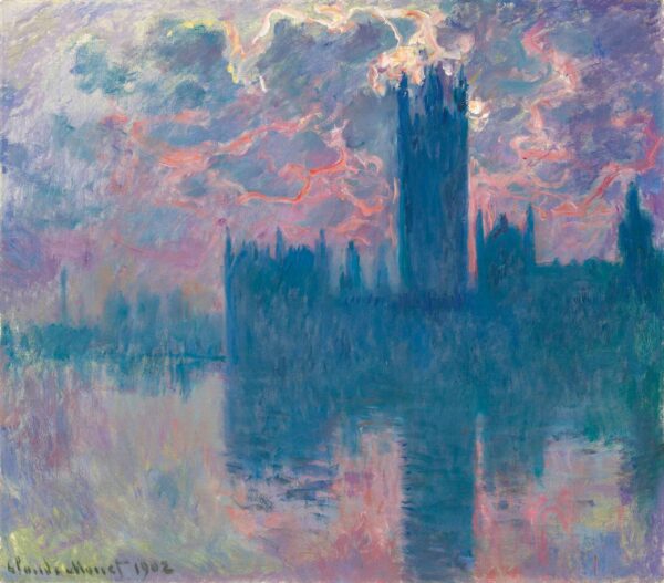 O Parlamento, sol poente (W1603) – Claude Monet Claude Monet Artemis Reproduction