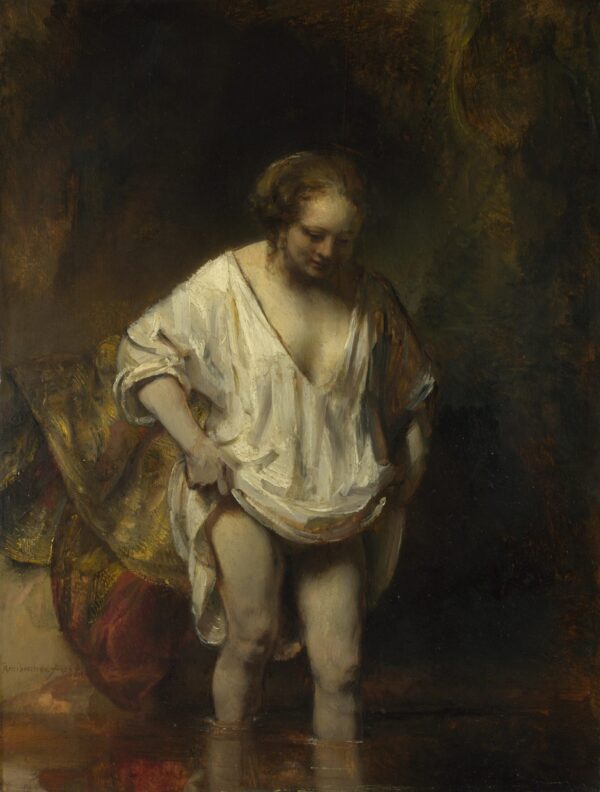 Mulher se banhando em um rio – Rembrandt van Rijn Rembrandt van Rijn Artemis Reproduction