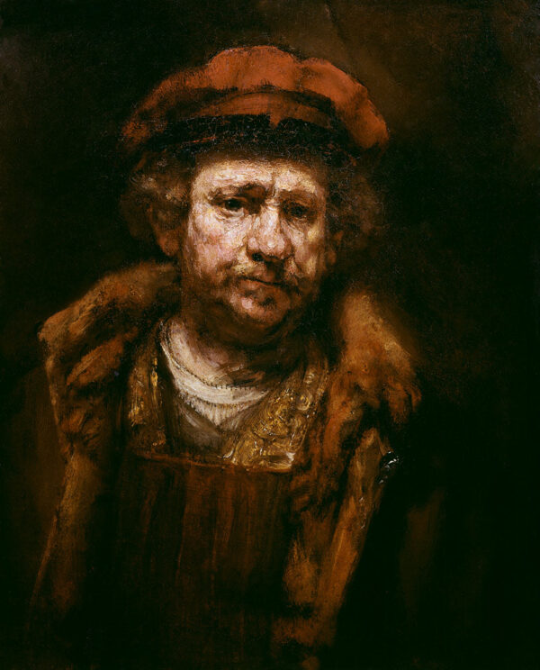 Autorretrato com um gorro vermelho – Rembrandt van Rijn Rembrandt van Rijn Artemis Reproduction