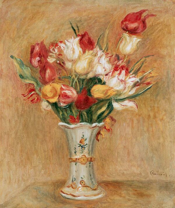 Buquê de tulipas em vaso branco – Pierre-Auguste Renoir Pierre-Auguste Renoir Artemis Reproduction