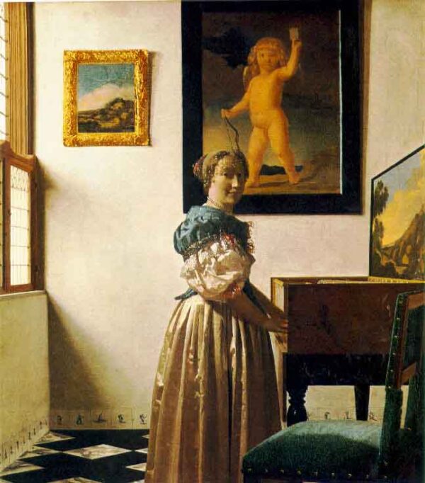 Uma dama em pé ao virginal – Johannes Vermeer Johannes Vermeer Artemis Reproduction