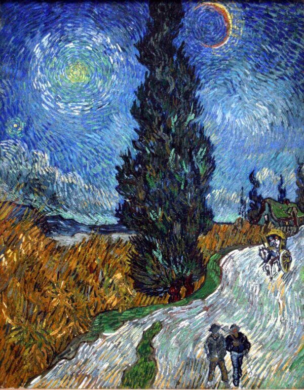 Rota com um cipreste e uma estrela – Van Gogh Quadros Populares Artemis Reproduction